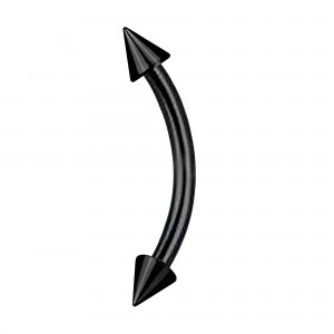 Micro-Augenbrauenpiercing Blackline 1.0 mm / 18 G Eloxiert Schwarz Mini-Spitzen