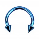 Micro-Piercing Herradura Oreja Anodizado Azul Mini-Spikes