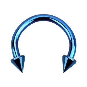 Micro-Hufeisen-Piercing Ohr Eloxiert Blau Mini-Spitzen
