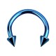 Blue Anodized Ear Circular Barbell Micro-Piercing w/ Mini-Spikes