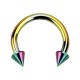 Rainbow Anodized Ear Circular Barbell Micro-Piercing w/ Mini-Spikes