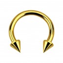 Gold Anodized Ear Circular Barbell Micro-Piercing w/ Mini-Spikes