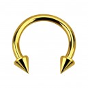Micro-Hufeisen-Piercing Ohr Eloxiert Golden Mini-Spitzen