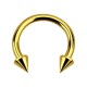 Gold Anodized Ear Circular Barbell Micro-Piercing w/ Mini-Spikes