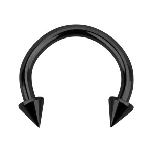 Micro-Hufeisen-Piercing Ohr Blackline Eloxiert Schwarz Mini-Spitzen