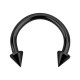 Black Anodized Blackline Ear Circular Barbell Micro-Piercing w/ Mini-Spikes