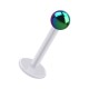Labret-Piercing Stecker Bioflex PTFE Weiß Kugel Eloxiert Mehrfarbig