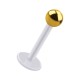 Labret-Piercing Stecker Bioflex PTFE Weiß Kugel Eloxiert Golden