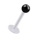 Labret-Piercing Stecker Bioflex PTFE Weiß Kugel Eloxiert Schwarz