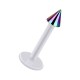 Labret-Piercing Stecker Bioflex PTFE Weiß Spitze Eloxiert Mehrfarbig