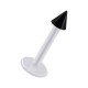 Labret-Piercing Stecker Bioflex PTFE Weiß Spitze Eloxiert Schwarz