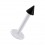 Labret-Piercing Stecker Bioflex PTFE Wei&szlig; Spitze Eloxiert Schwarz