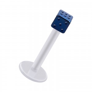 Labret-Piercing Stecker Bioflex PTFE Weiß Würfel Eloxiert Blau