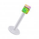 Labret-Piercing Stecker Bioflex PTFE Weiß Würfel Eloxiert Mehrfarbig