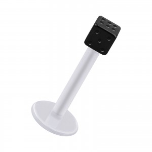 Labret-Piercing Stecker Bioflex PTFE Wei&szlig; W&uuml;rfel Eloxiert Schwarz