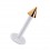 Labret-Piercing Stecker Bioflex PTFE Wei&szlig; Spitze Eloxiert Golden Rosa