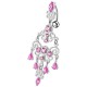 Light Pink Strass Oriental Candlestick 925 Silver & 316L Steel Belly Ring