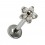 Labret-Piercing Innengewinde Titan 23G Blume 5 Strass Wei&szlig;e