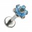 Labret-Piercing Innengewinde Titan 23G Blume 7 Strass Blaue