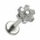 Labret-Piercing Innengewinde Titan 23G Blume 7 Strass Wei&szlig;e