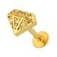 Knorpel-Piercing Stahl 316L Diamant Geformt 7 Strass Golden