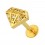 Piercing Knorpel Stahl 316L Diamant Geformt 7 Strass Golden