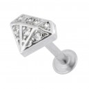 Knorpel-Piercing Stahl 316L Diamant Geformt 7 Strass Metallisiert