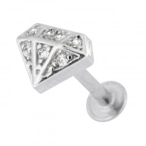Knorpel-Piercing Stahl 316L Diamant Geformt 7 Strass Metallisiert