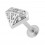 Knorpel-Piercing Stahl 316L Diamant Geformt 7 Strass Metallisiert