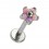 Piercing Labret Titan 23G Innengewinde Blume 5 Synth Opale Rosa