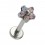 Labret-Piercing Innengewinde Titan 23G Blume 5 Synth Opale Mehrfarbige