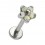 Labret-Piercing Innengewinde Titan 23G Blume 5 Synth Opale Wei&szlig;e