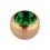 Rose Gold Only Piercing Loose Ball with Dark Green Strass