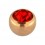 Nur Piercing Kugel Golden Rosa mit Rot Strassstein