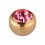 Einzelne Piercing-Kugel Golden Rosa mit Rosa Strassstein