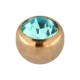 Rose Gold Only Piercing Loose Ball with Turquoise Strass