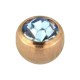 Rose Gold Only Piercing Loose Ball with Light Blue Strass