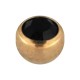 Einzelne Piercing-Kugel Golden Rosa mit Schwarz Strassstein