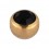 Einzelne Piercing-Kugel Golden Rosa mit Schwarz Strassstein