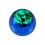 Boule de Piercing Anodisé Bleue Seule avec Strass Vert Foncé