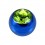 Bola de Piercing Sólo Anodizada Azul con Strass Verde Claro