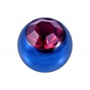 Blue Anodized Only Piercing Loose Ball with Purple Strass