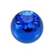 Blue Anodized Only Piercing Loose Ball with Dark Blue Strass