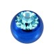 Blue Anodized Only Piercing Loose Ball with Turquoise Strass