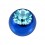 Boule de Piercing Anodisé Bleue Seule avec Strass Turquoise