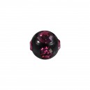 5 Purple Rhinestones Black Anodized Piercing Only Ball