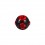 5 Red Rhinestones Black Anodized Piercing Only Ball