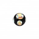 5 Rainbow Rhinestones Black Anodized Piercing Only Ball