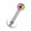 Lippen- / Labret-Piercing Stahl 316L & Kugel Eloxiert Mehrfarbig