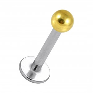 Lippen- / Labret-Piercing Stahl 316L & Kugel Eloxiert Golden